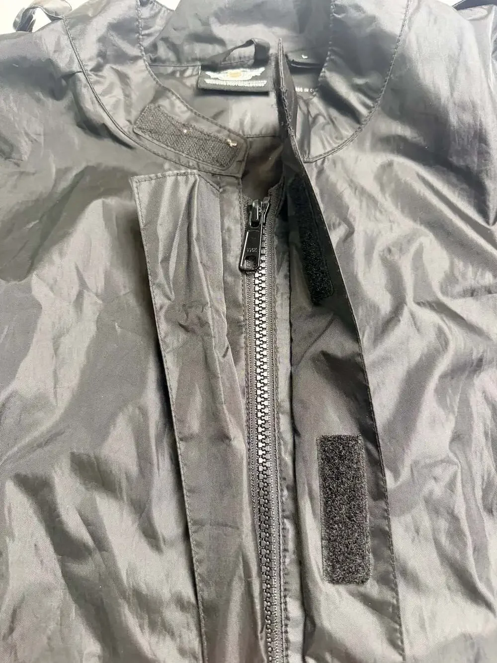 VTG Harley Davidson Motorcycle Genuine Black Rain Jacket Windbreaker Men’s Large